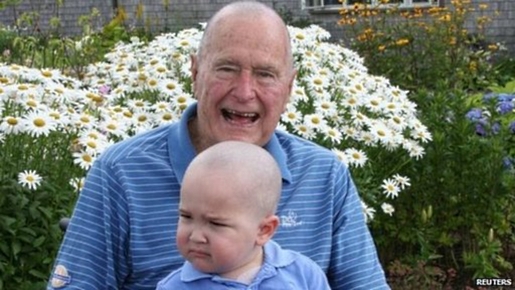 George H. W. Bush and Patrick, fighting cancer.
