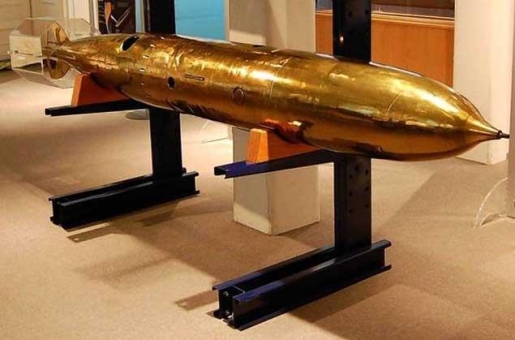 An elegant all-brass torpedo is like real-life steampunk.